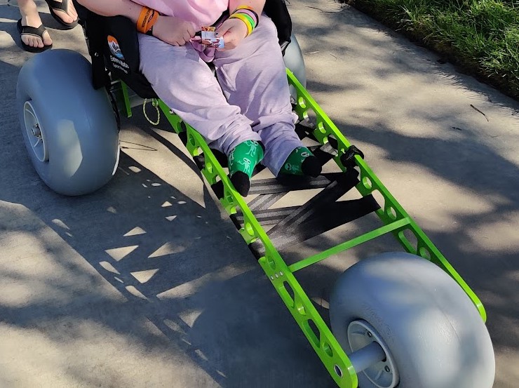 Green all-terrain wheelchair