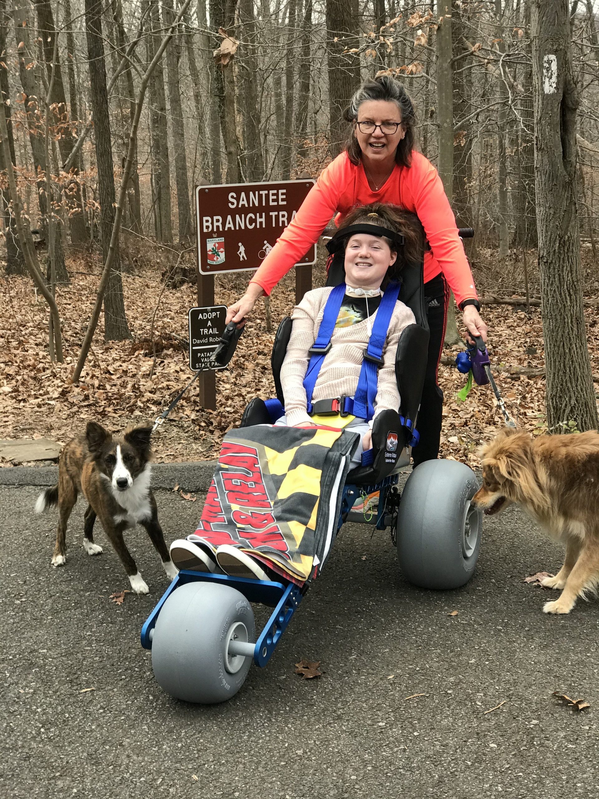 Custom headrest in Extreme Motus all-terrain wheelchair