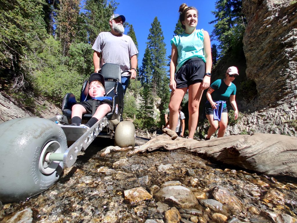 The Barton Family with their cool wheelchair