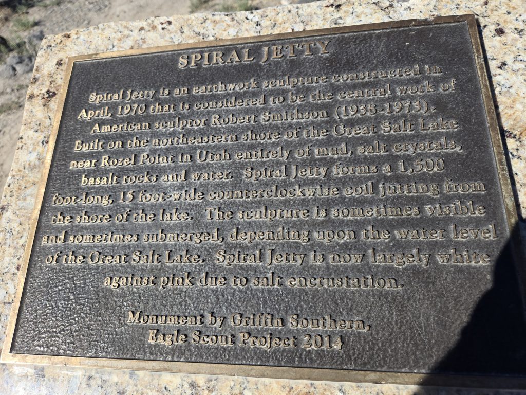 spiral jetty information plaque