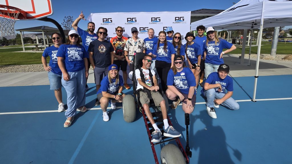 volunteers at the adaptive obstacle course worked hard and helped so much.