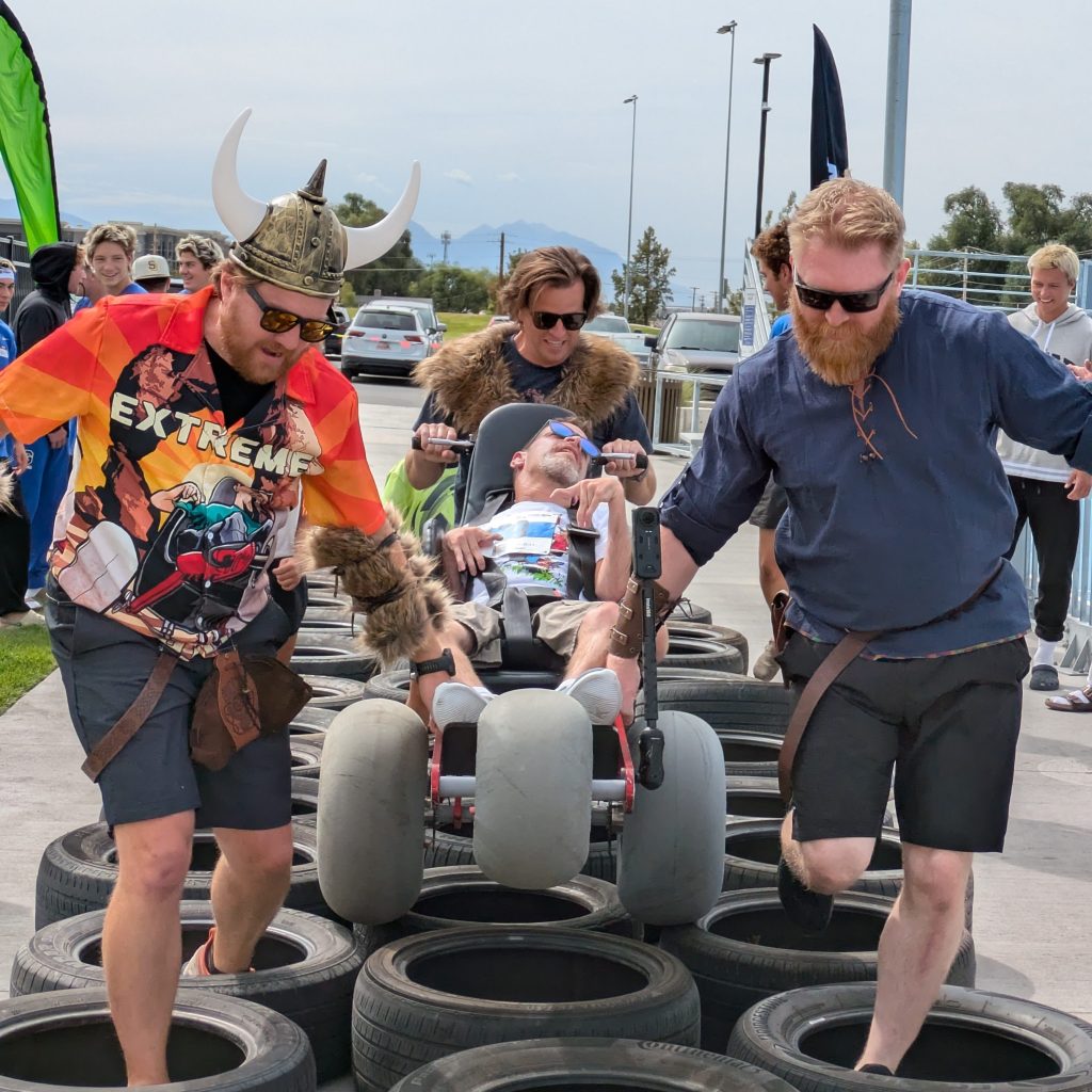 The tire obstacle was the most difficult part of our adaptive obstacle course.