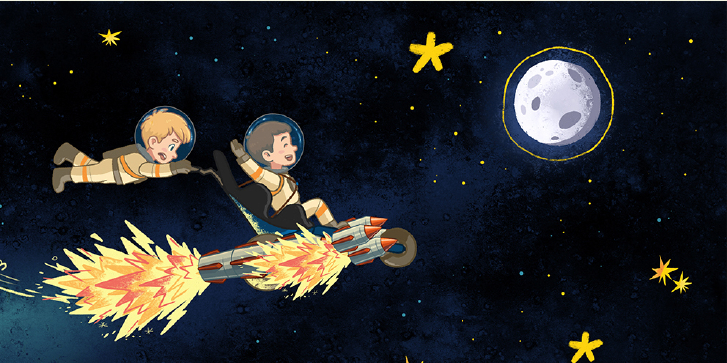Sam & Ryan blast off in this children's book