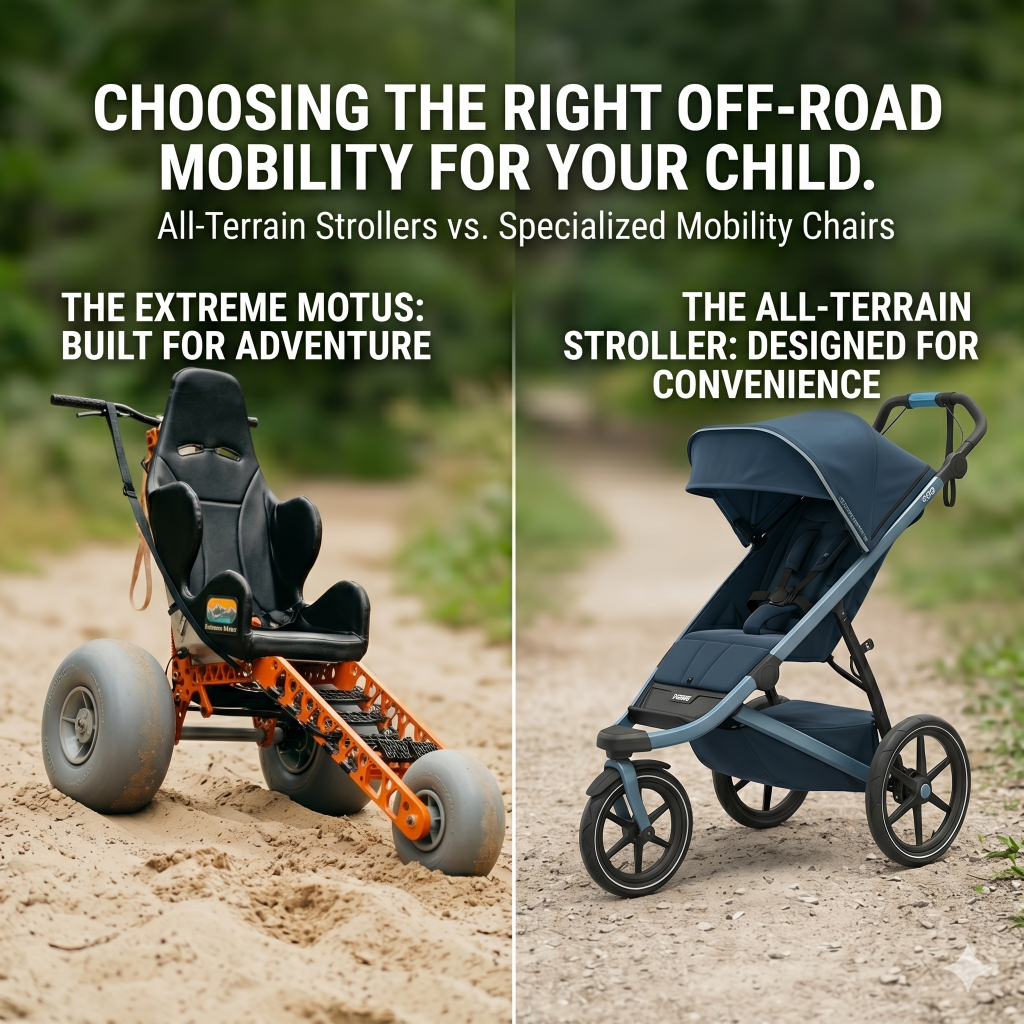 All terrain wheelchair vs stroller