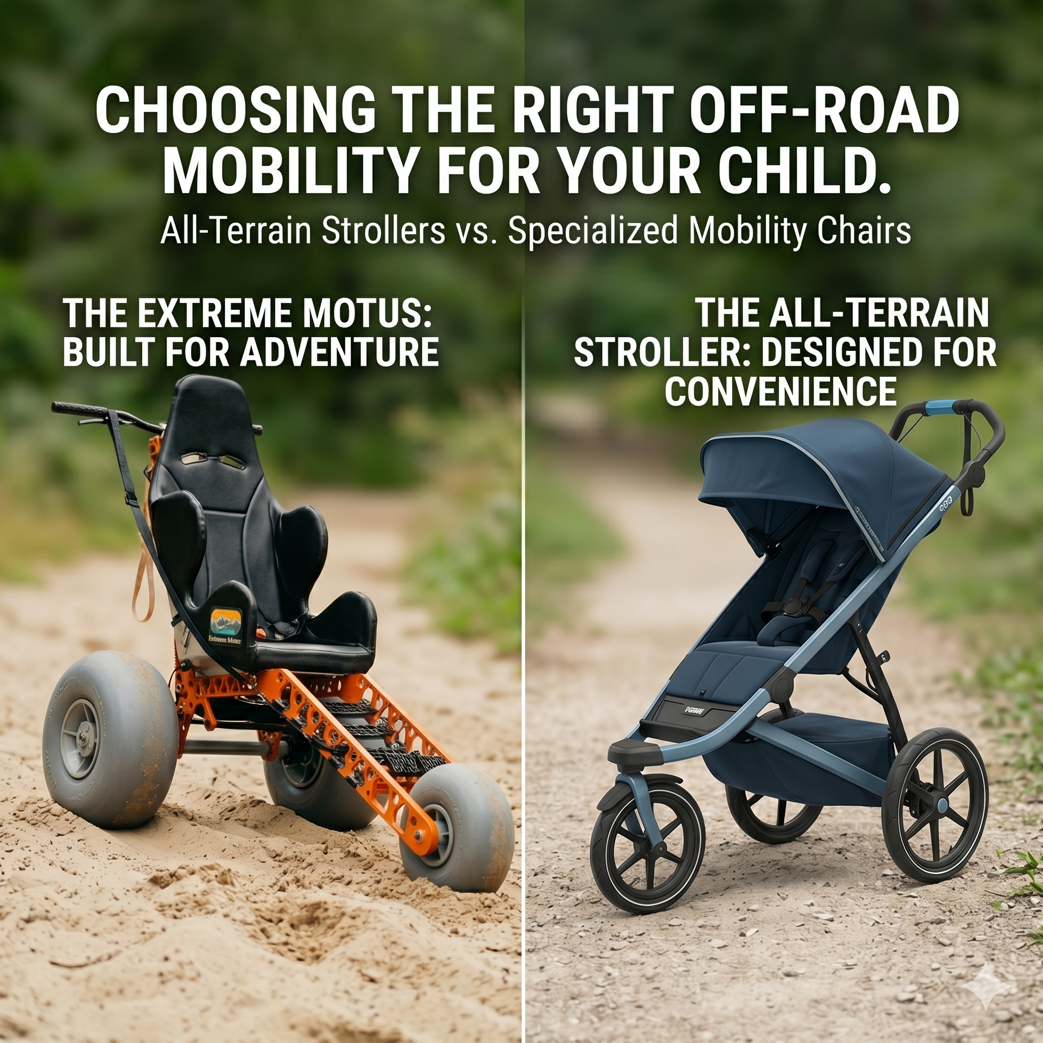 All terrain wheelchair vs stroller