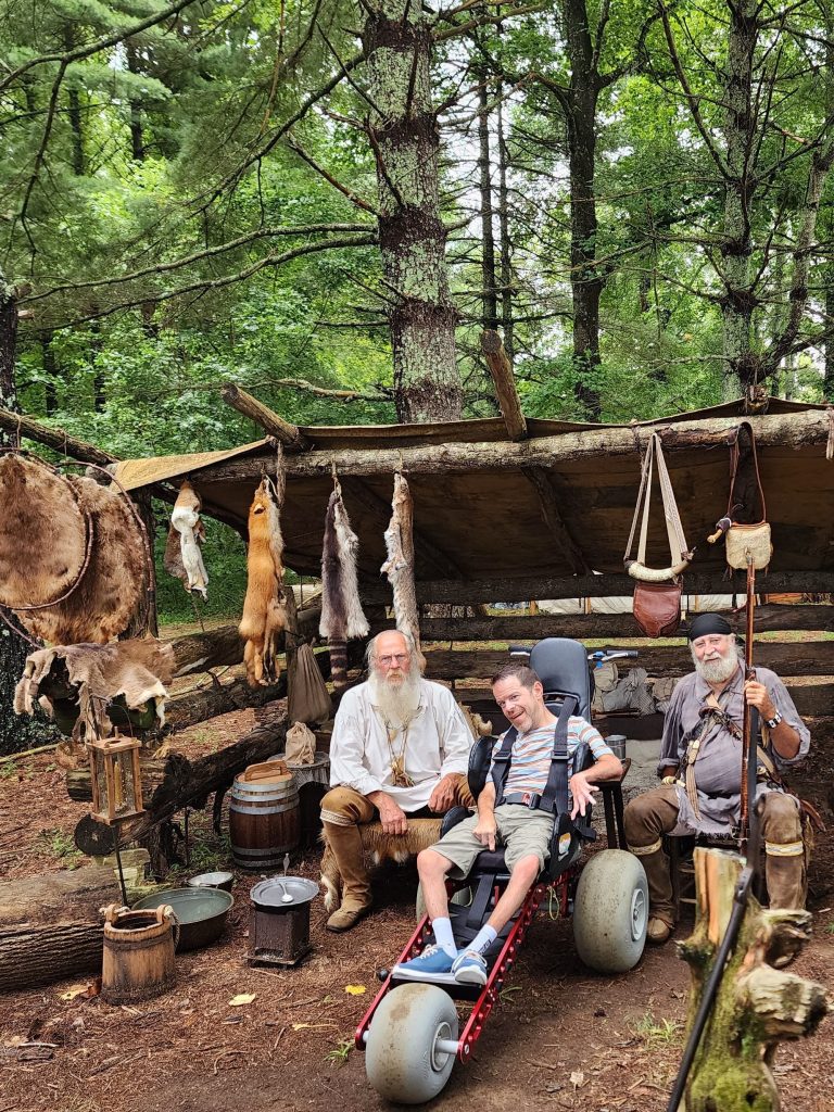 Sam goes camping with some Tennessee Mountain Men with his all terrain wheelchair