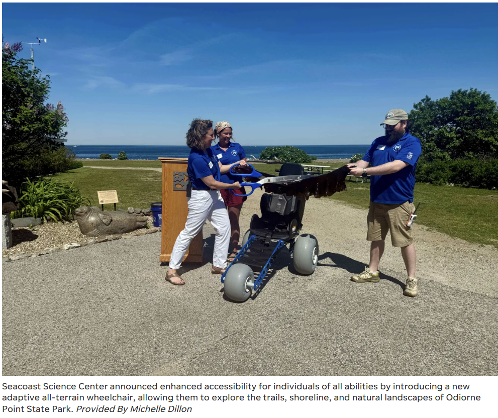 All-terrain wheelchair available at Odiorne Point State Park via the Seacoast Science Center